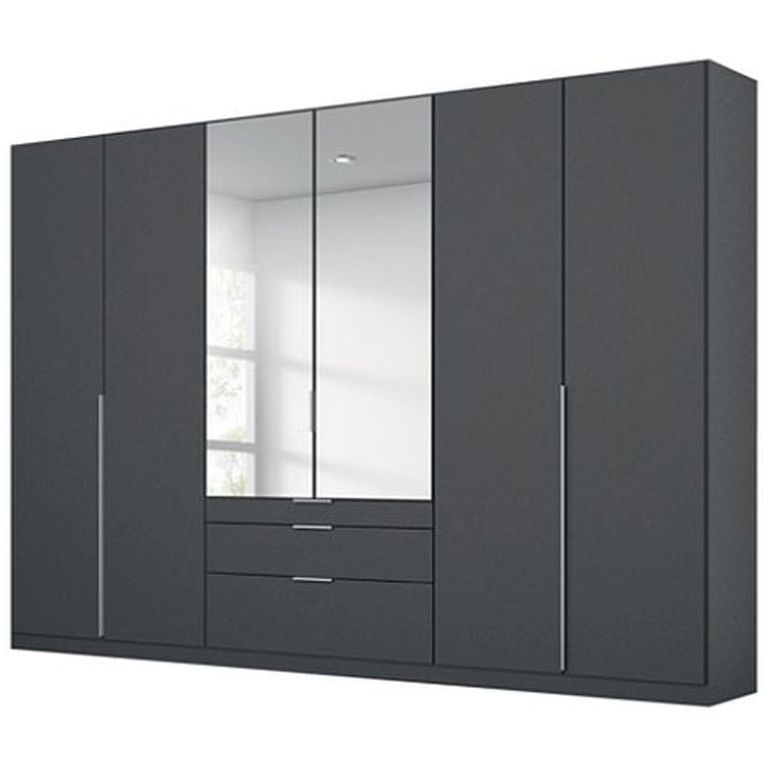Alabama Wardrobe - 271cm - 6 Door - Combi - Metallic Dark Grey