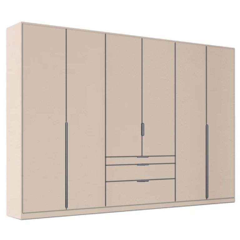 Alabama Wardrobe - 271cm - 6 Door - Drawer - Champagne