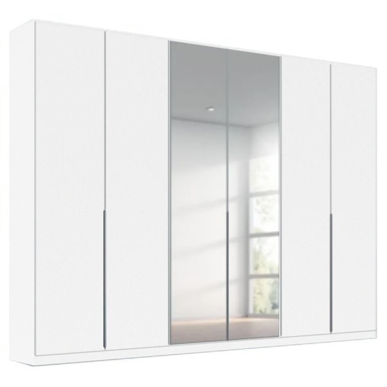 Alabama Wardrobe - 271cm - 6 Door - Mirror - Alpine White