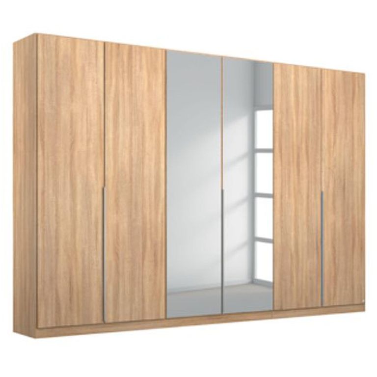 Alabama Wardrobe - 271cm - 6 Door - Mirror - Sonoma Oak