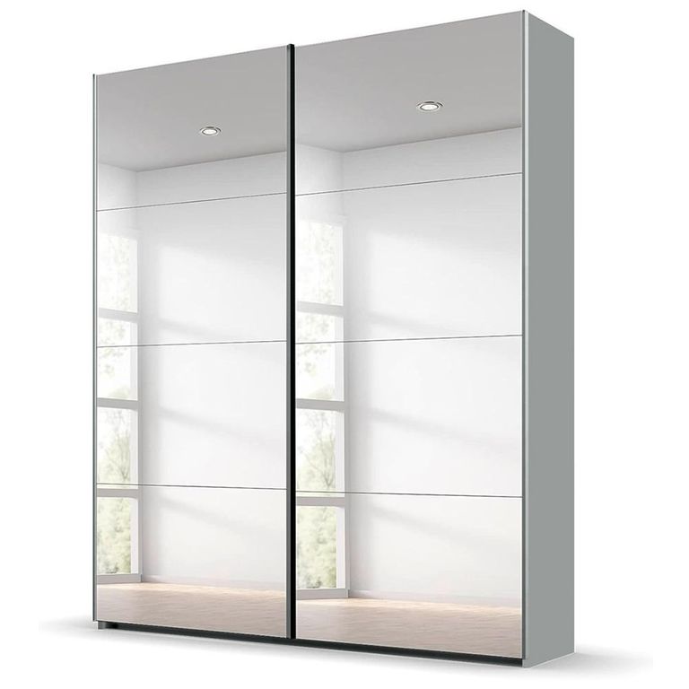 Beluga Extra Sliding Wardrobe - 137cm - 2 Door - Mirrored - Silk Grey