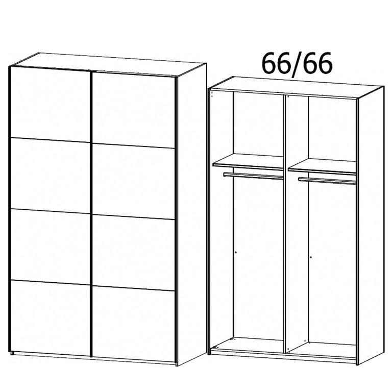 Beluga Extra Sliding Wardrobe - 137cm - 2 Door - Graphite & Alpine White