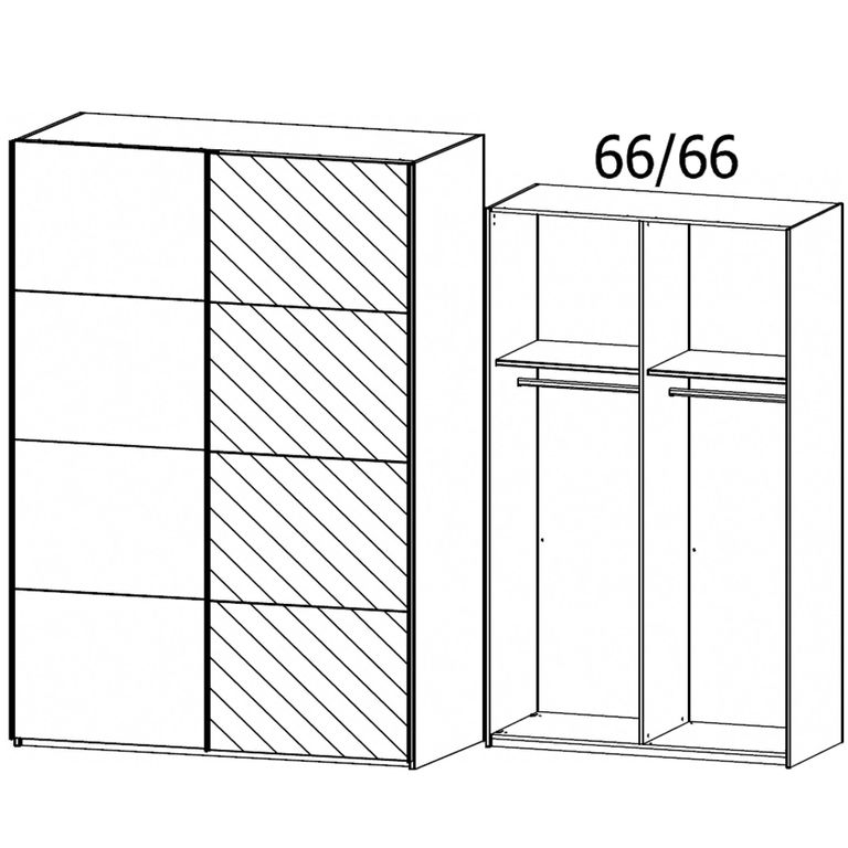 Beluga Extra Sliding Wardrobe - 137cm - 2 Door - Mirror - Alpine White