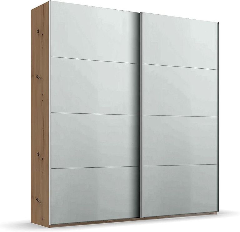 Beluga Extra Sliding Wardrobe - 181cm - 2 Door - Artisan Oak & Silk Grey