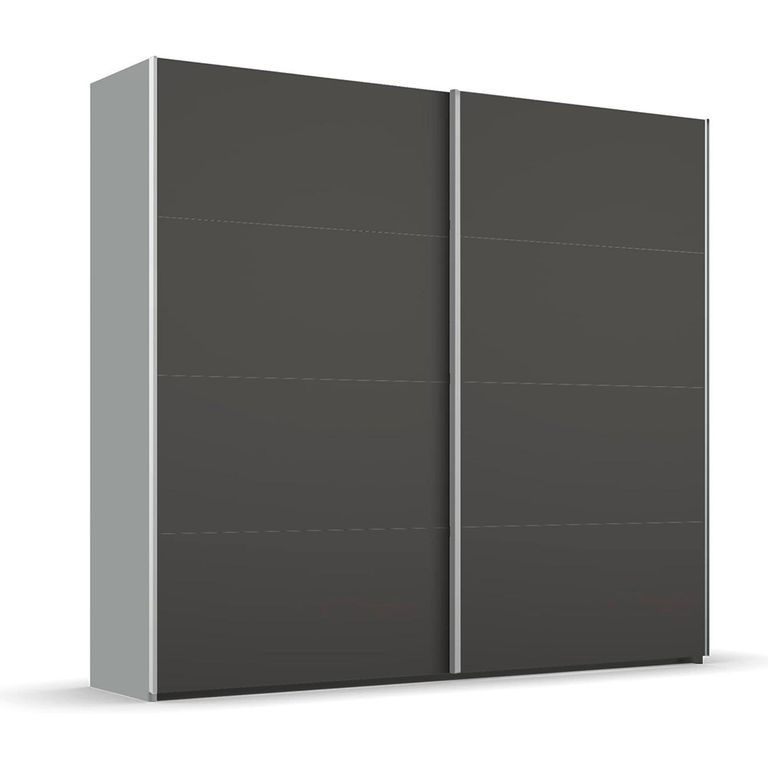 Beluga Extra Sliding Wardrobe - 226cm - 2 Door - Silk Grey & Graphite