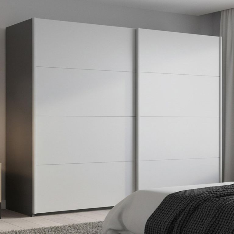 Beluga Extra Sliding Wardrobe - 271cm - 2 Door - Graphite & Silk Grey