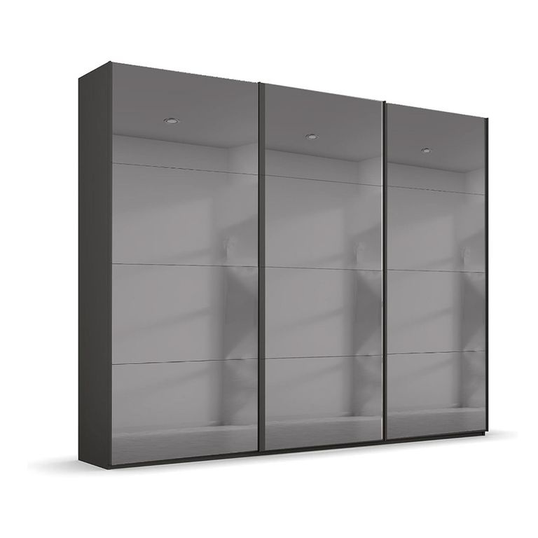 Beluga Extra Sliding Wardrobe - 271cm - 3 Door - Grey Mirrored - Graphite