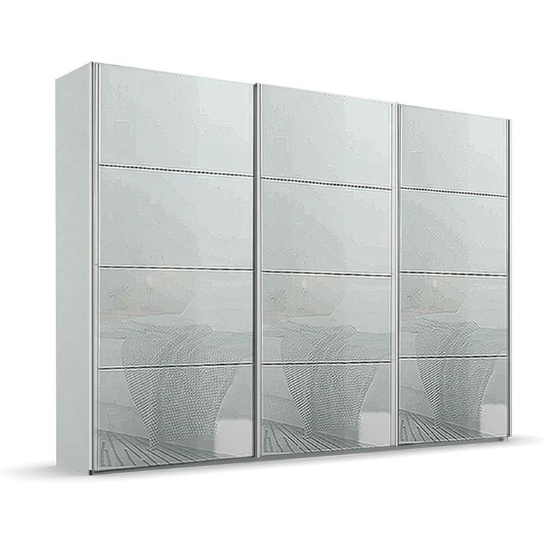 Beluga Extra Sliding Wardrobe - 316cm - 3 Door - Silk Grey & Silk Grey Glass