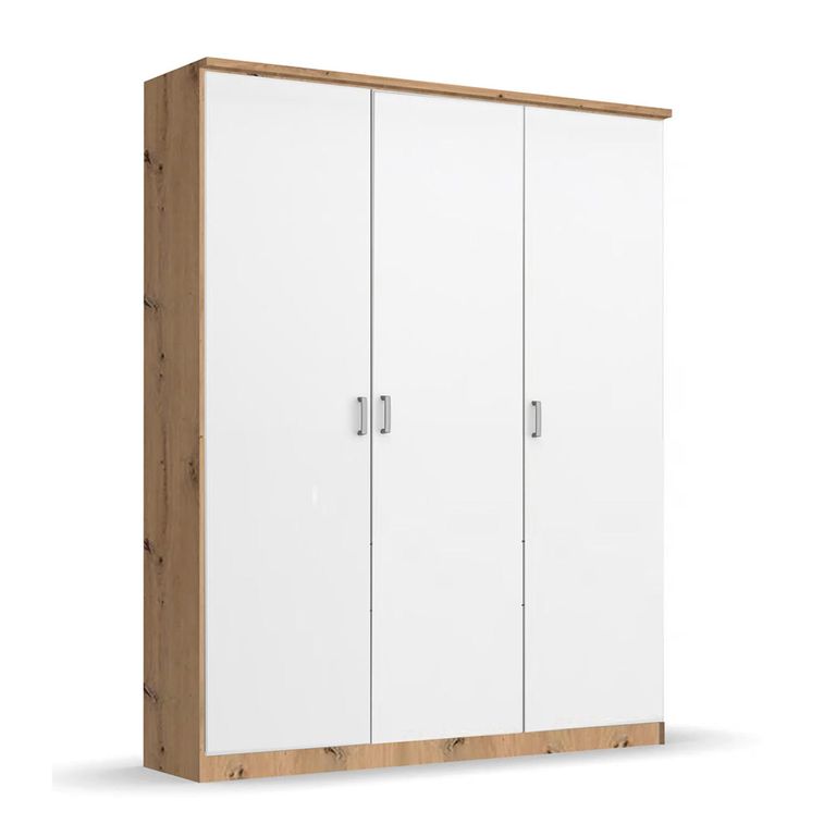 Celle Wardrobe - 136cm - 3 Door - Artisan Oak & Alpine White