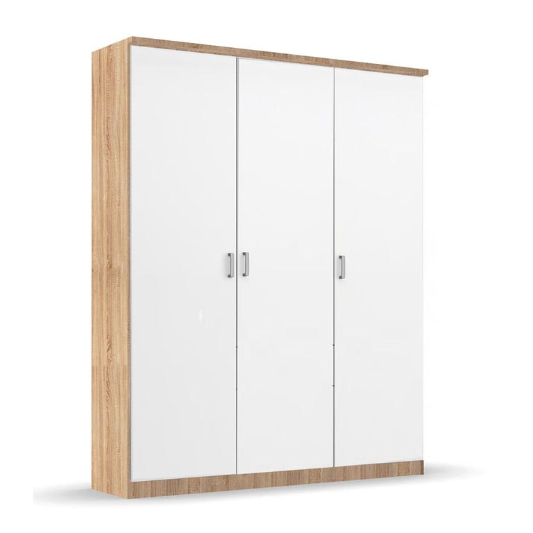 Celle Wardrobe - 136cm - 3 Door - Sonoma Oak & Alpine White