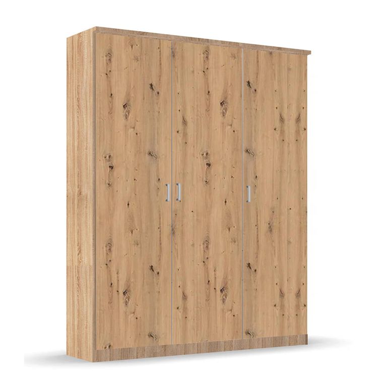 Celle Wardrobe - 136cm - 3 Door - Sonoma Oak & Artisan Oak
