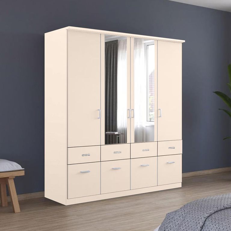 Celle Wardrobe - 181cm - 4 Door - Combi - Champagne