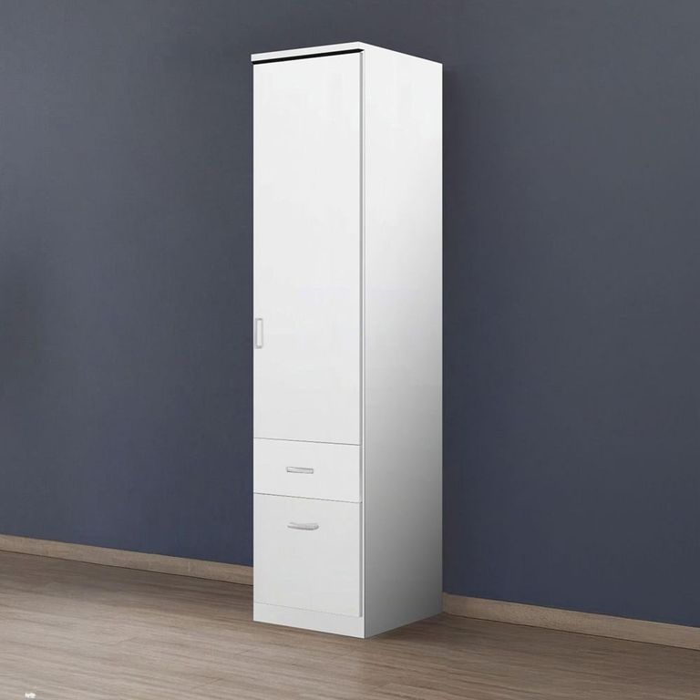 Celle Wardrobe - 47cm - 1 Door - 2 Drawer - Alpine White - RH