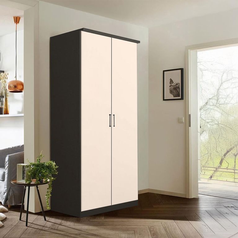 Celle Wardrobe - 91cm - 2 Door - Metallic Dark Grey & Champagne