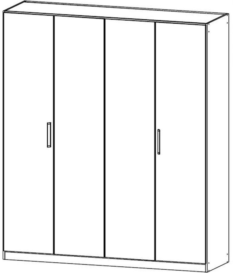 Essensa Wardrobe - 181cm - 4 Door - Oak