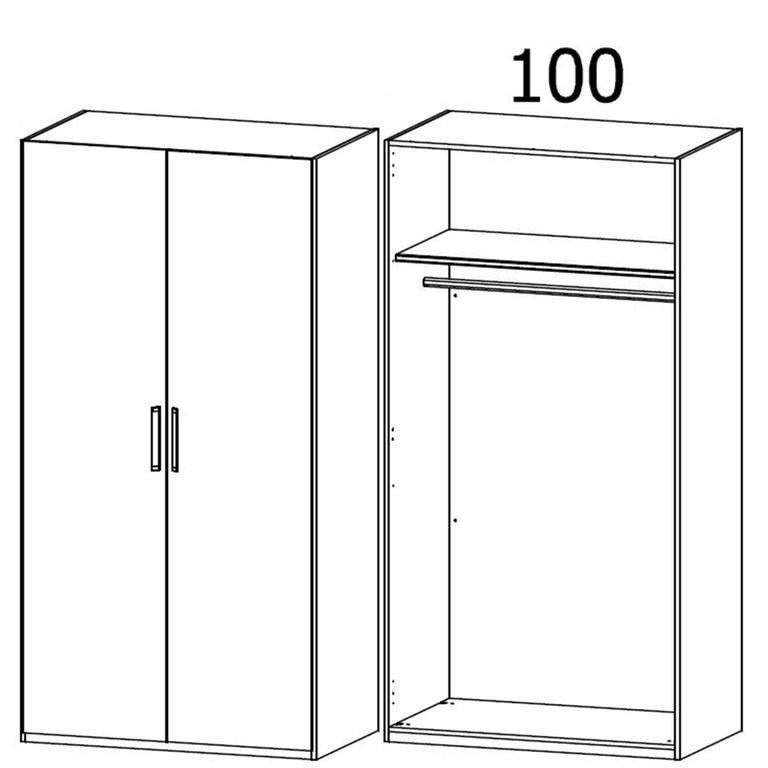 Evelyn Wardrobe - 101cm - 2 Door - H 223cm - Sonoma Oak