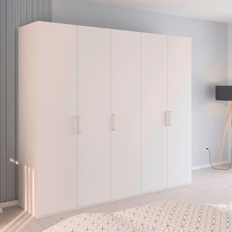 Evelyn Wardrobe - 251cm - 5 Door - H 223cm - Alpine White
