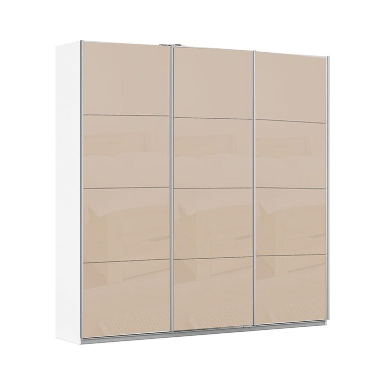 Kulmbach Sliding Wardrobe - 203cm - 3 Door - Alpine White & Champagne Glass