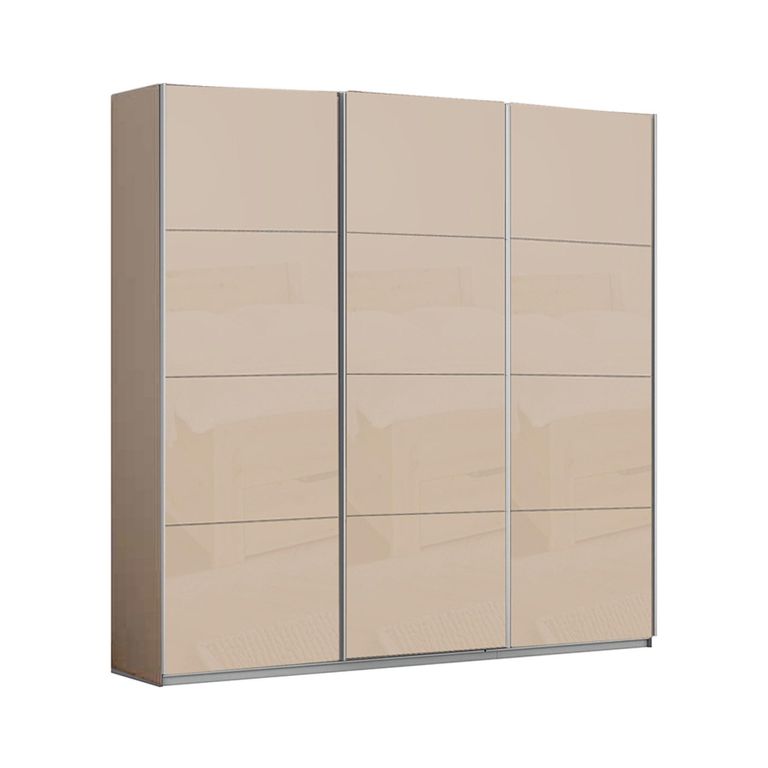 Kulmbach Sliding Wardrobe - 203cm - 3 Door - Champagne & Champagne Glass