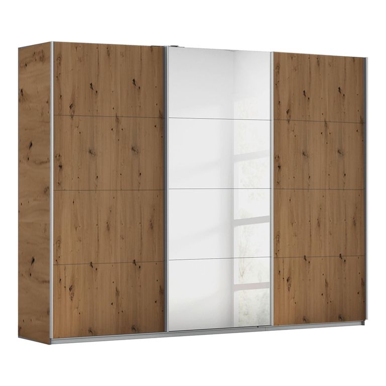 Kulmbach Sliding Mirror Wardrobe - 271cm - 3 Door - Artisan Oak
