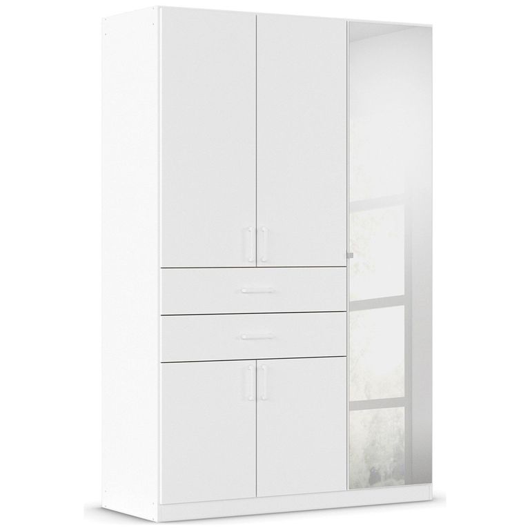 Maika Wardrobe - 136cm - 5 Door - Combi - H210cm - Alpine White