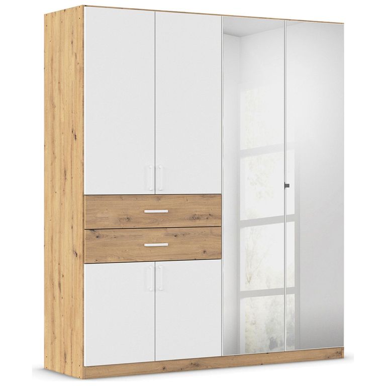Maika Wardrobe - 181cm - 6 Door - Combi - H210cm - Artisan Oak & Alpine White