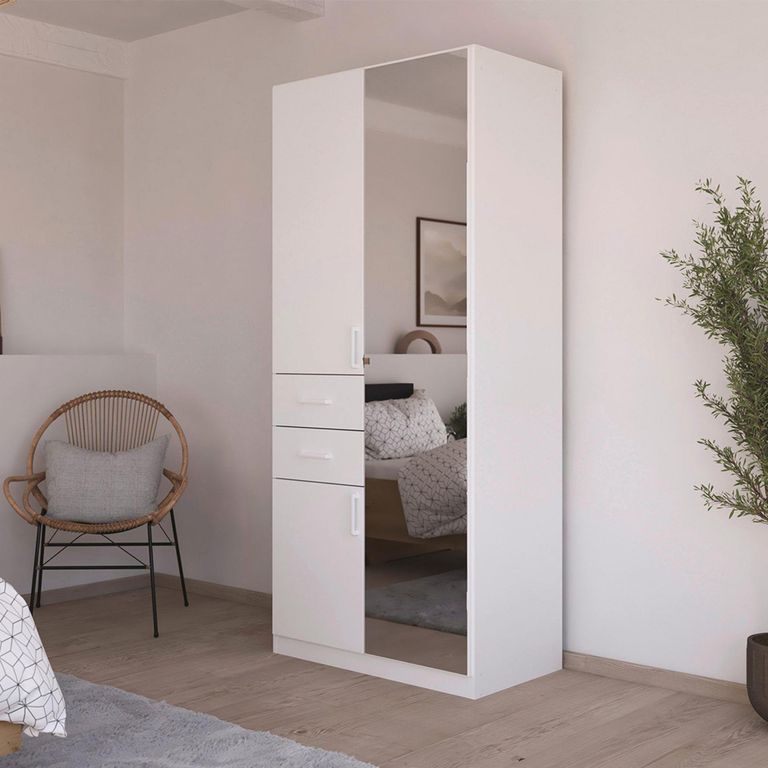 Maika Wardrobe - 91cm - 3 Door - Combi - H210cm - Alpine White