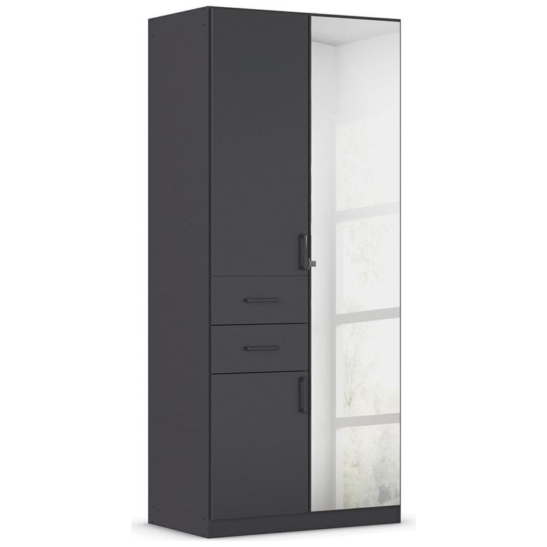 Maika Wardrobe - 91cm - 3 Door - Combi - H210cm - Metallic Dark Grey