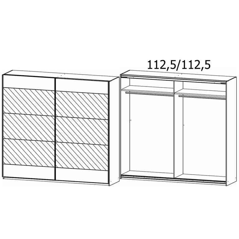 Malibu Sliding Wardrobe - 226cm - 2 Door - Artisan Oak