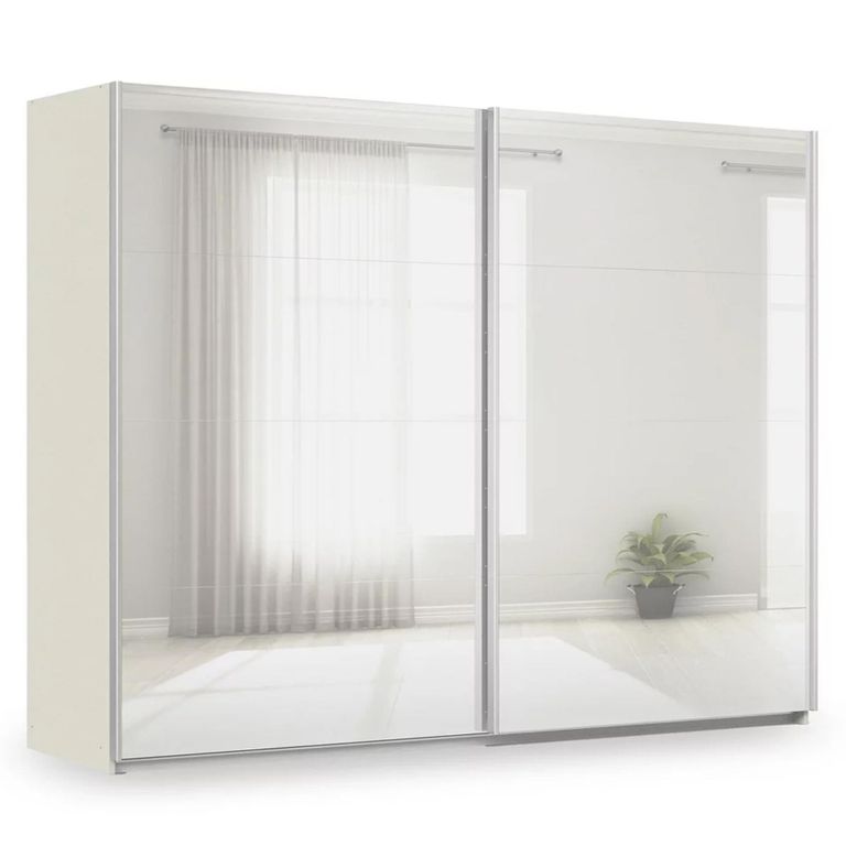 Miramar Type-3 Sliding Wardrobe - 271cm - 2 Door - Fully Mirrored - Champagne