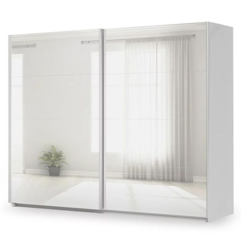 Miramar Type-3 Sliding Wardrobe - 271cm - 2 Door - Fully Mirrored - Silk Grey