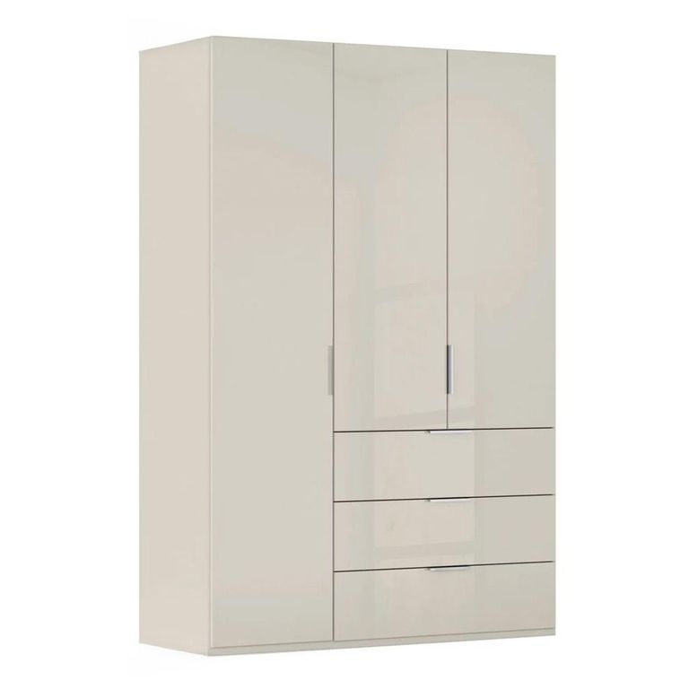 Miramar Type-5 Wardrobe - 151cm - 3 Door - 3 Drawer - Champagne & Champagne Glass
