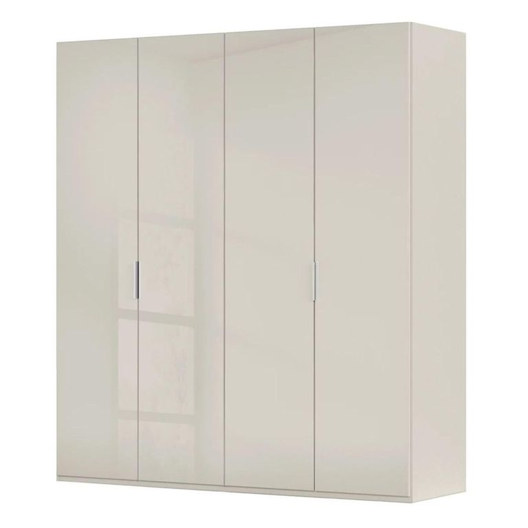 Miramar Type-5 Wardrobe - 201cm - 4 Door - Champagne & Champagne Glass