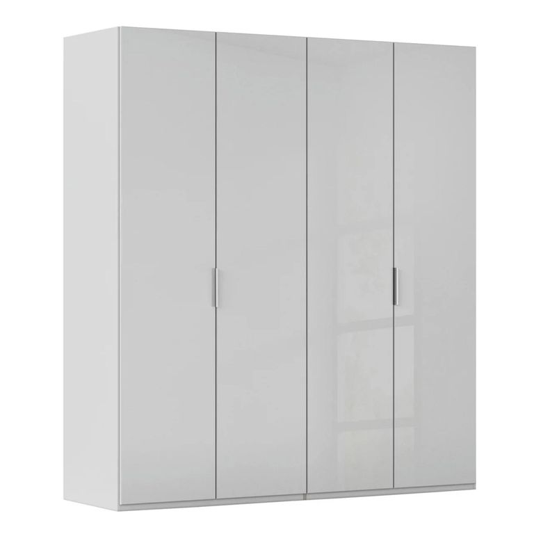 Miramar Type-5 Wardrobe - 201cm - 4 Door - Silk Grey & Silk Grey Glass