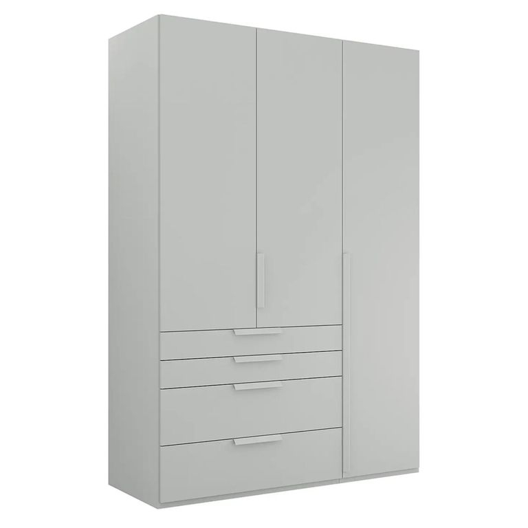 Purisma Wardrobe - 151cm - 3 Door - 4 Drawer - Silk Grey