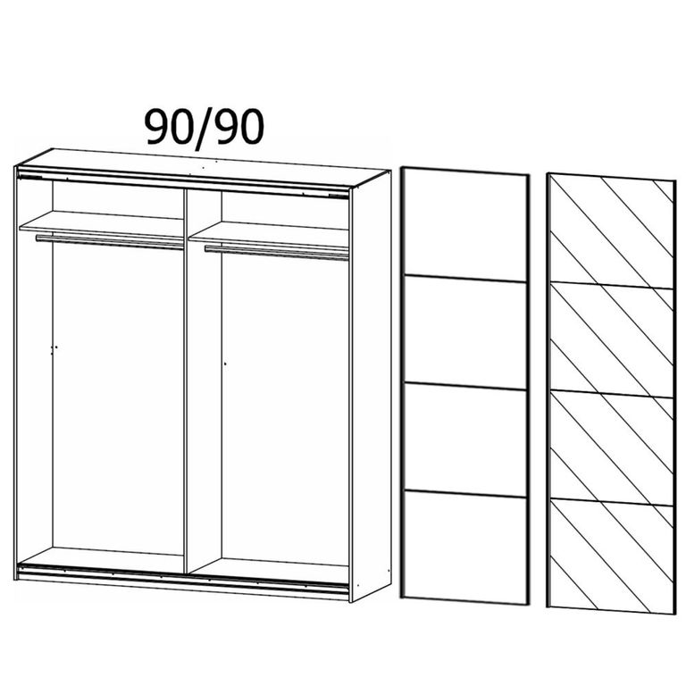Quadra Sliding Wardrobe - 181cm - 2 Door - Sonoma Oak & Alpine White