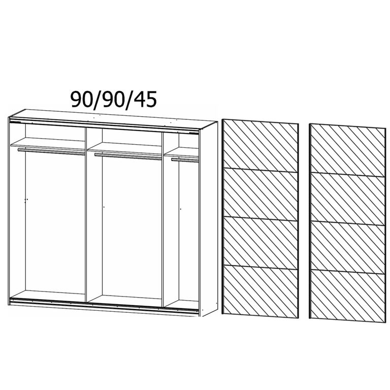 Quadra Sliding Wardrobe - 226cm - 2 Door - Mirrored - with Extras - Alpine White