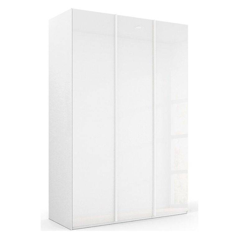 Skat Meridian Wardrobe - 151cm - 3 Door - Alpine White & Crystal White Glass