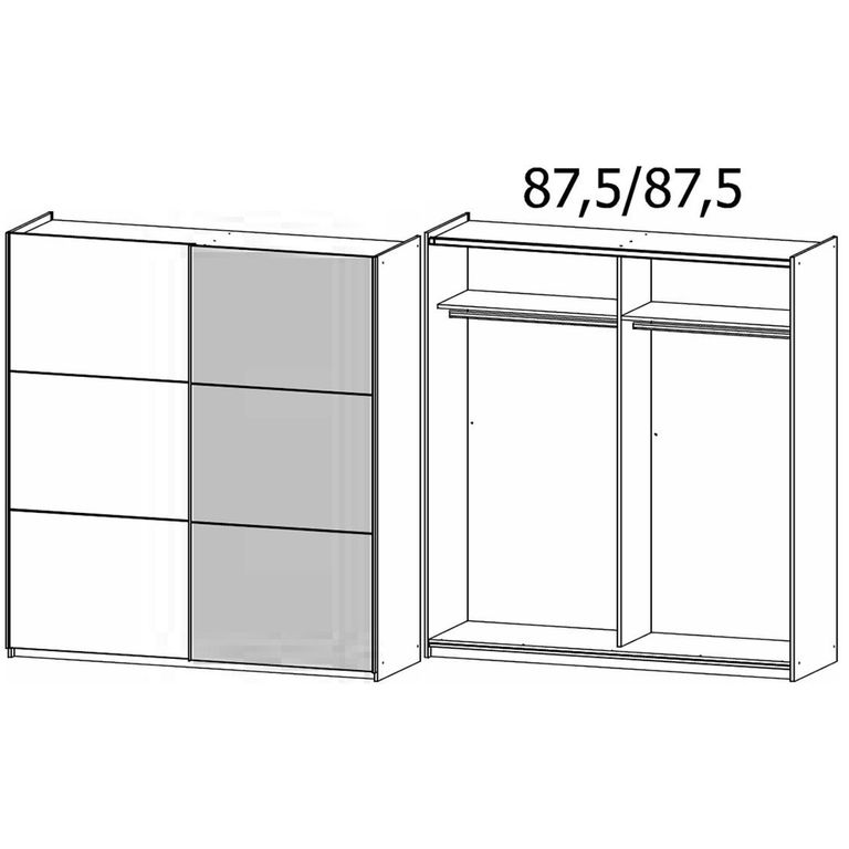 Slide Sliding Wardrobe - 175cm - 2 Door - Alpine White