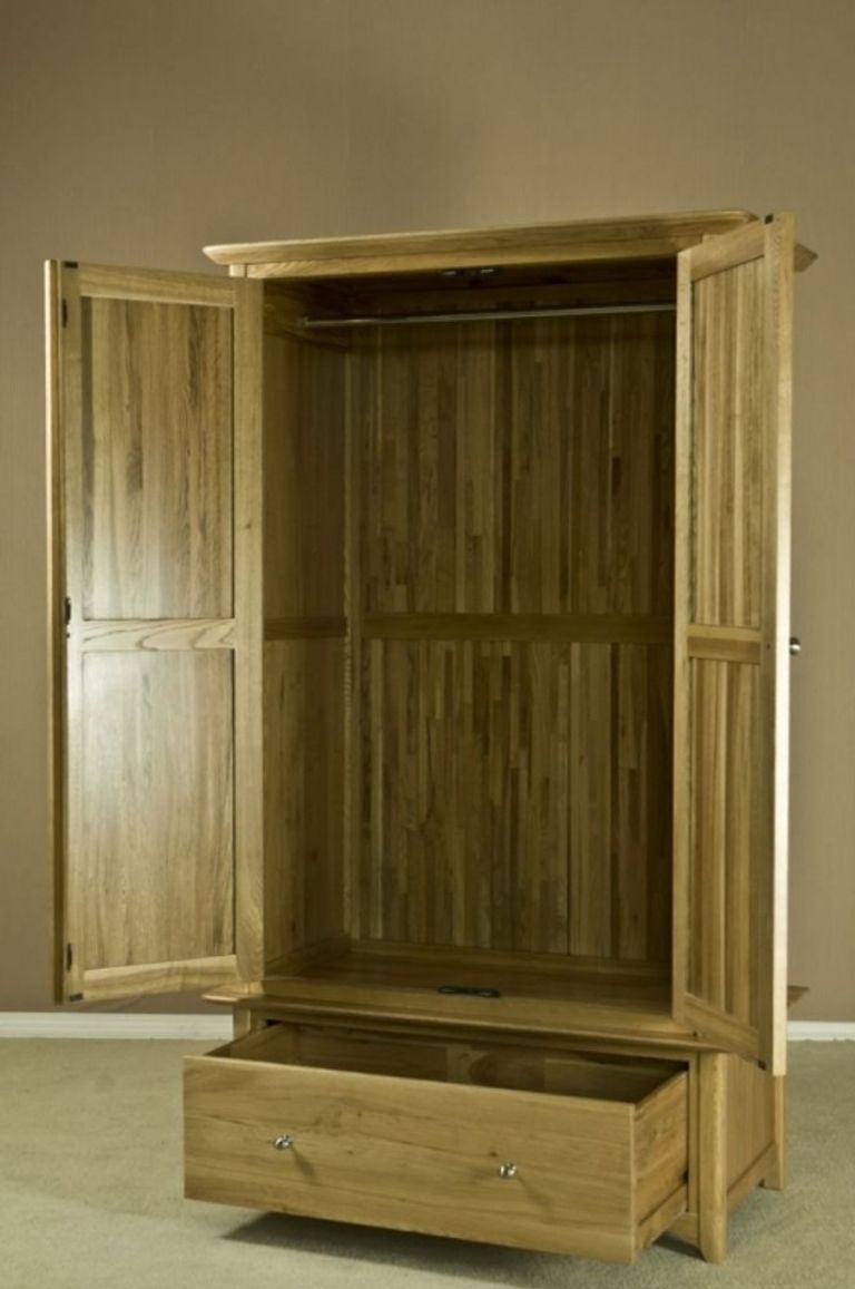 Shaker Wardrobe - 2 Door - 1 Drawer - Oak