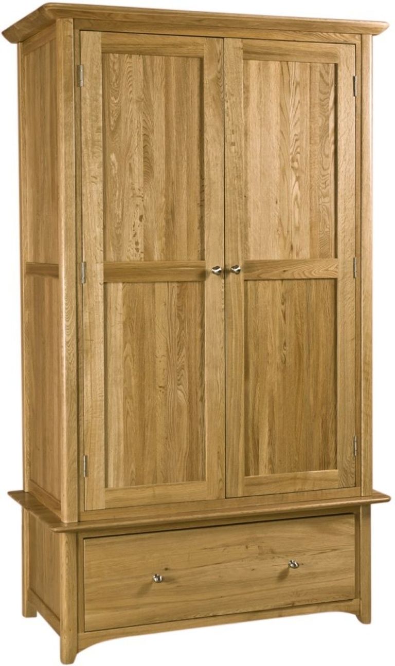 Shaker Wardrobe - 2 Door - 1 Drawer - Oak