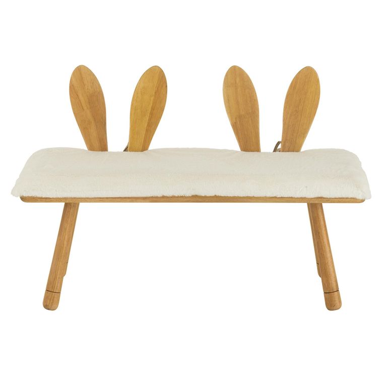 Bunny Ear Kids Chair - Set of 2 - Natural and White - Wood