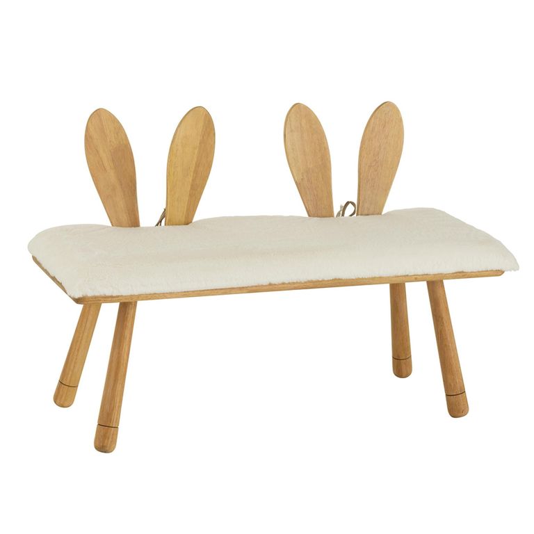 Bunny Ear Kids Chair - Set of 2 - Natural and White - Wood