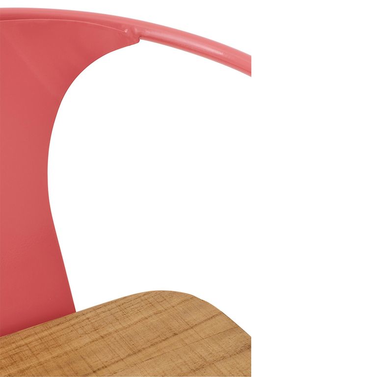 Evi Kids Chair - Set of 2 - Curved Back - Dark Pink - Plywood and Metal