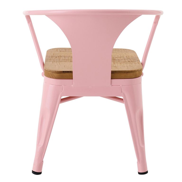 Evi Kids Chair - Set of 2 - Curved Back - Light Pink - Plywood and Metal