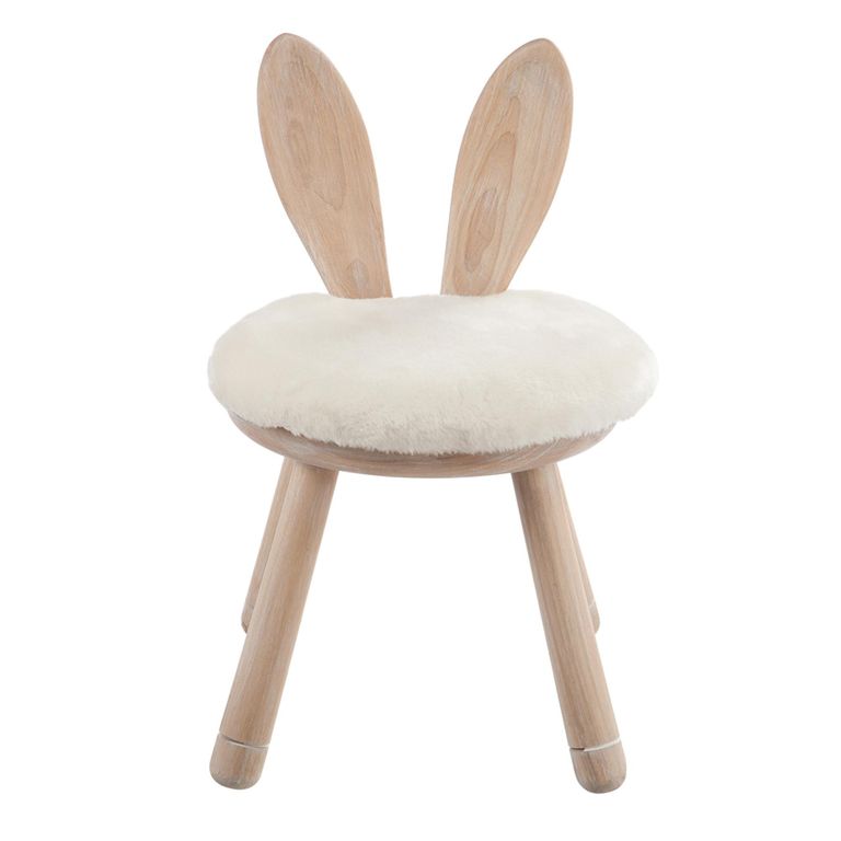 Rabbit Ears Kids Chair - Set of 2 - Natural and White - Wood