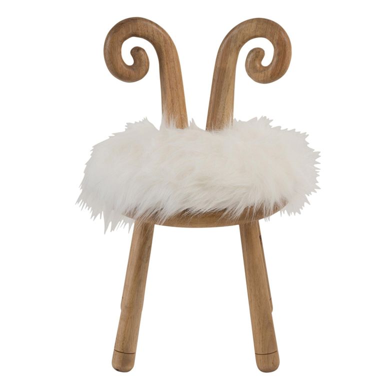 Sheep Ears Kids Chair - Set of 2 - Natural and White - Wood
