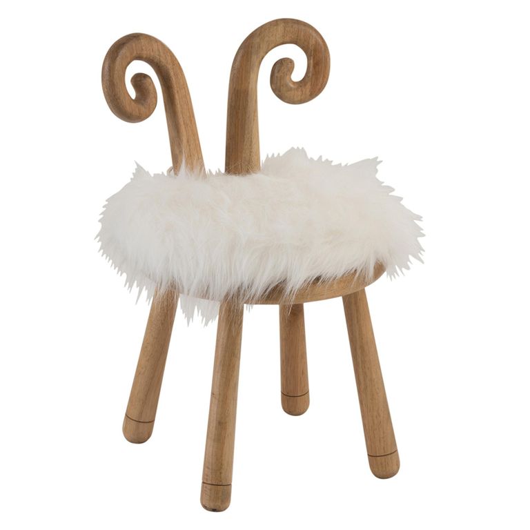 Sheep Ears Kids Chair - Set of 2 - Natural and White - Wood