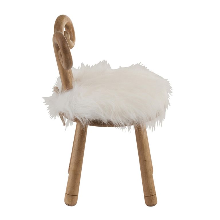 Sheep Ears Kids Chair - Set of 2 - Natural and White - Wood