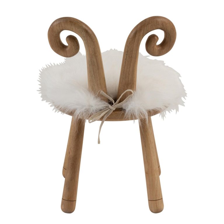 Sheep Ears Kids Chair - Set of 2 - Natural and White - Wood